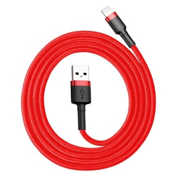 BASEUS Kabel Lightning USB Baseus Cafule 2,4 A, 1 m (rdeč)