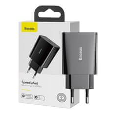 BASEUS Mrežni polnilnik Baseus Speed Mini Quick Charger, USB-C, PD, 3A, 20W (črn)