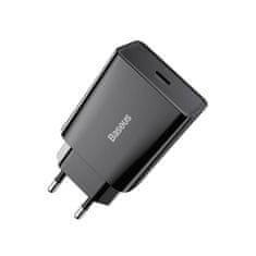 BASEUS Mrežni polnilnik Baseus Speed Mini Quick Charger, USB-C, PD, 3A, 20W (črn)