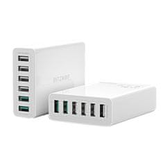 Blitzwolf Blitzwolf BW-S15 polnilnik z 6 USB-priključki, QC 3.0, 60 W (bel)