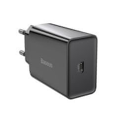 BASEUS Mrežni polnilnik Baseus Speed Mini Quick Charger, USB-C, PD, 3A, 20W (črn)