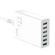 Blitzwolf Blitzwolf BW-S15 polnilnik z 6 USB-priključki, QC 3.0, 60 W (bel)