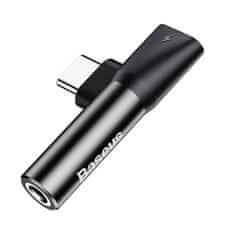BASEUS Audio adapter Baseus USB-C na Mini Jack 3,5 mm + USB-C (črn)
