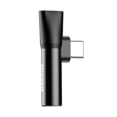 BASEUS Audio adapter Baseus USB-C na Mini Jack 3,5 mm + USB-C (črn)