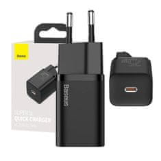 BASEUS Mrežni polnilnik Baseus Super Si Quick Charger 1C 25W (črn)