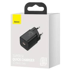 BASEUS Mrežni polnilnik Baseus Super Si Quick Charger 1C 25W (črn)