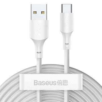 BASEUS USB kabel za USB-C Baseus Simple Wisdom, 40 W, 5 A, 1,5 m (bel) 2 kos.