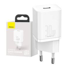 BASEUS Mrežni polnilnik Baseus Super Si Quick Charger 1C 30W (bel)