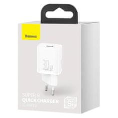 BASEUS Mrežni polnilnik Baseus Super Si Quick Charger 1C 30W (bel)