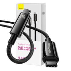 BASEUS USB-C kabel za USB-C Baseus Tungsten Gold 240 W 2 m (črn)