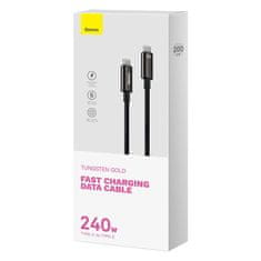 BASEUS USB-C kabel za USB-C Baseus Tungsten Gold 240 W 2 m (črn)
