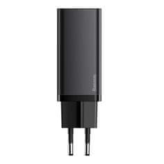 BASEUS Baseus GaN2 Lite omrežni polnilnik, USB + USB-C, 65 W, EU (črn)