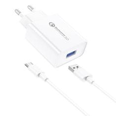 Foneng Mrežni polnilnik Foneng EU13 18 W + kabel USB na USB-C, 3 A (bel)