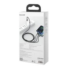 BASEUS USB kabel 3v1 Baseus Tungsten Gold, USB na micro USB / USB-C / Lightning, 3,5 A, 1,5 m (črn)