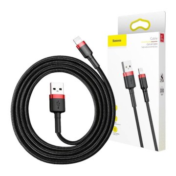 BASEUS Kabel Lightning USB Baseus Cafule 2A 3m (črno-rdeč)