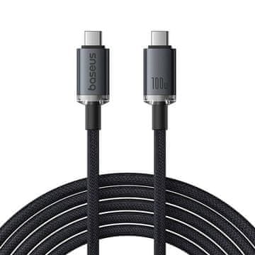 BASEUS USB-C kabel za USB-C Baseus Crystal Shine 100 W, 1,5 m 20 Gb (črn)