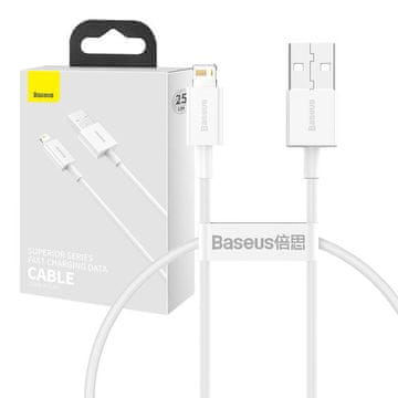 BASEUS USB kabel za Lightning Baseus Superior Series, 2,4 A, 0,25 m (bel)