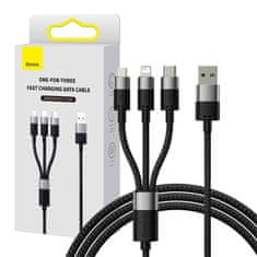 BASEUS Baseus StarSpeed USB kabel za hitro polnjenje za M+L+C 3,5 A 0,6 m (črn)
