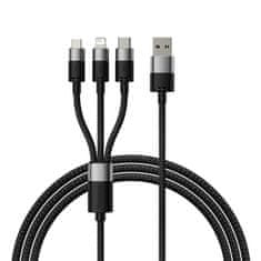 BASEUS Baseus StarSpeed USB kabel za hitro polnjenje za M+L+C 3,5 A 0,6 m (črn)