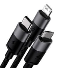 BASEUS Baseus StarSpeed USB kabel za hitro polnjenje za M+L+C 3,5 A 0,6 m (črn)
