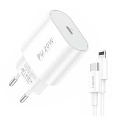 Foneng Mrežni polnilnik Foneng EU39 20 W, 1x USB, PD 3.0 + kabel USB C za Lightning