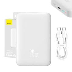 BASEUS Magnetni powerbank Baseus Magnetic Mini 10000mAh, USB-C 20W MagSafe (bel)