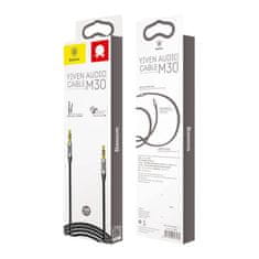 BASEUS 3,5 mm mini jack avdio kabel AUX Baseus Yiven 1,5 m (črno-srebrna)