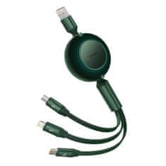 BASEUS USB kabel 3v1 Baseus Bright Mirror 3, mikro USB / Lightning / USB-C, 66 W / 2 A, 1,1 m (zelen)