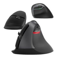 Delux Brezžična navpična miška Delux M618Mini DB BT+2.4G 2400DPI (črna)