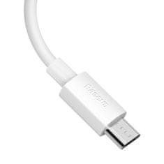 BASEUS Micro USB kabel za USB Baseus Simple Wisdom, 2,1 A, 1,5 m (bel) 2 kos.