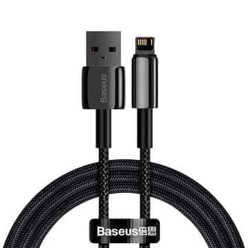 BASEUS USB kabel za Lightning Baseus Tungsten Gold, 2,4 A, 1 m (črn)