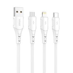 Vipfan USB kabel za Micro USB VFAN Colorful X12, 3A, 1 m (bel)