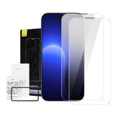 BASEUS Temperirano steklo s protiprašnim premazom 0,3 mm Baseus Crystal za iPhone 14 Pro (2 kos)