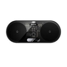 BASEUS Dvojni brezžični polnilnik Qi z zaslonom Baseus Digital LED Display, 20 W