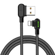 Mcdodo USB kabel za Lightning kotni Mcdodo CA-4671 LED, 1,2 m (črn)