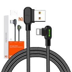 Mcdodo USB kabel za Lightning kotni Mcdodo CA-4671 LED, 1,2 m (črn)