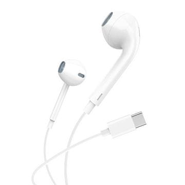 Foneng Ušesne slušalke, žične Foneng T15, USB-C, 1,2 m (bele)