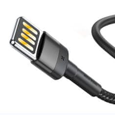 BASEUS Lightning USB kabel (dvosmeren) Baseus Cafule 2,4A 1m (sivo-črn)