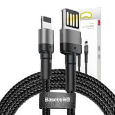 BASEUS Lightning USB kabel (dvosmeren) Baseus Cafule 2,4A 1m (sivo-črn)