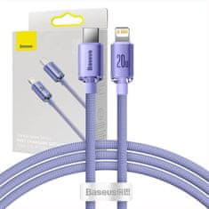 BASEUS USB-C kabel za Lightning Baseus Crystal Shine, 20 W, PD, 1,2 m (vijoličen)