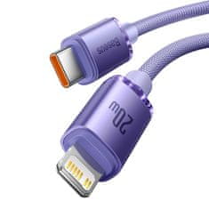 BASEUS USB-C kabel za Lightning Baseus Crystal Shine, 20 W, PD, 1,2 m (vijoličen)