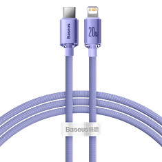 BASEUS USB-C kabel za Lightning Baseus Crystal Shine, 20 W, PD, 1,2 m (vijoličen)