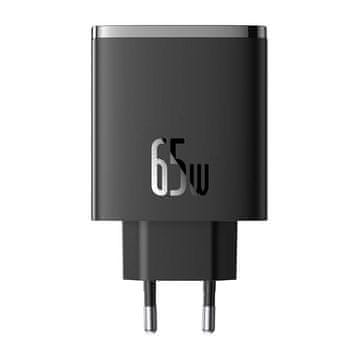 BASEUS Mrežni polnilnik Baseus OS-Cube Pro 2xUSB-C + USB, 65 W (črn)