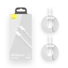 BASEUS USB-C kabel za Lightning Baseus Simple Wisdom, PD, 20 W, 1,5 m (bel) 2 kos.