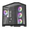 darkFlash Računalniška ohišje Darflash FT418 PRO + 7 ventilatorjev aRGB (črna)