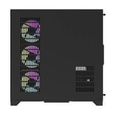 darkFlash Računalniška ohišje Darflash FT418 PRO + 7 ventilatorjev aRGB (črna)