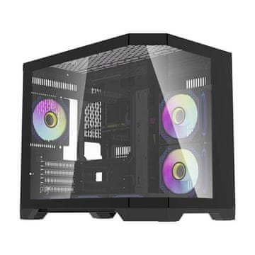 darkFlash Računalniška ohišje Darflash FT418 + 6 ventilatorjev aRGB (črna)