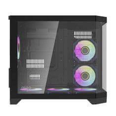 darkFlash Računalniška ohišje Darflash FT418 + 6 ventilatorjev aRGB (črna)