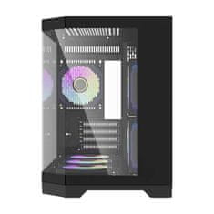 darkFlash Računalniška ohišje Darflash FT418 + 6 ventilatorjev aRGB (črna)