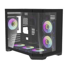 darkFlash Računalniška ohišje Darflash FT418 + 6 ventilatorjev aRGB (črna)